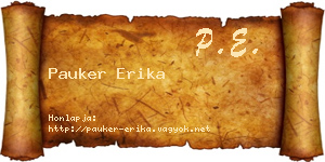 Pauker Erika névjegykártya